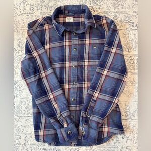 Marine Layer Navy and Red Plaid Men's Shirt